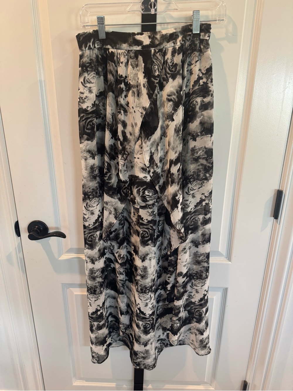 Black & White Floral Maxi Skirt